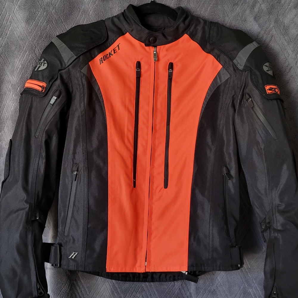 Joe Rocket Black and Orange Performance Jacket with Protective Armor